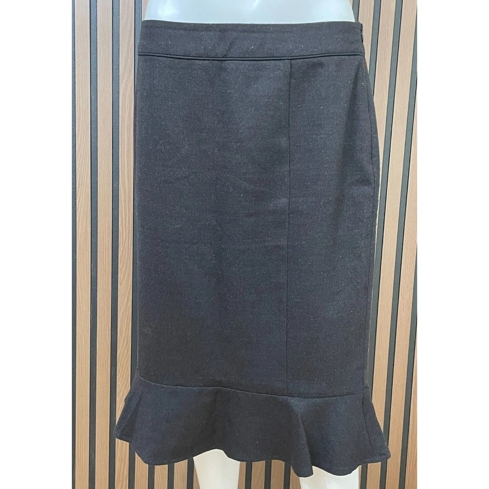 Boden Women's 8L Black Skirt Wool Straight & Pencil Peplum Classic Office Career